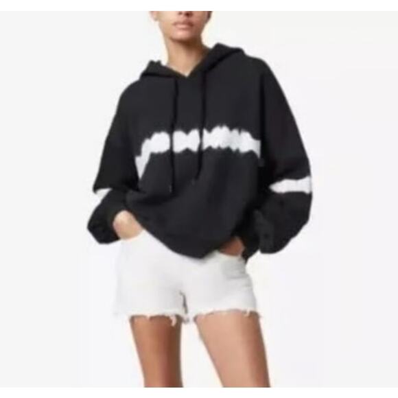All Saints Tops - All Saints Rihan Women's Tye Dye Hoodie Black White Sz M Casual Y2K Lounge
